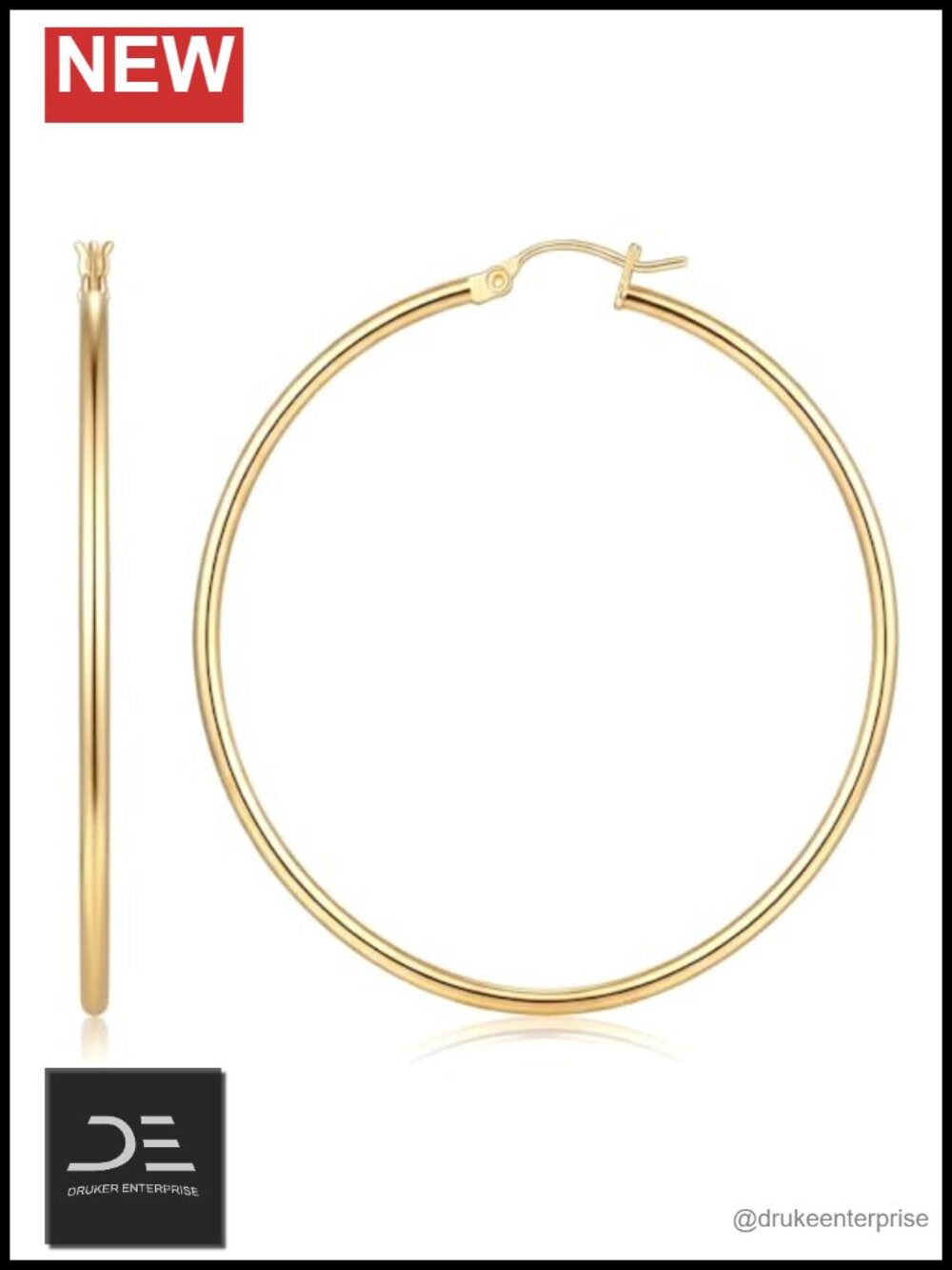 14K Gold Plated Hoop Earrings for Women Slim 2mm Huggie Hypoallergenic